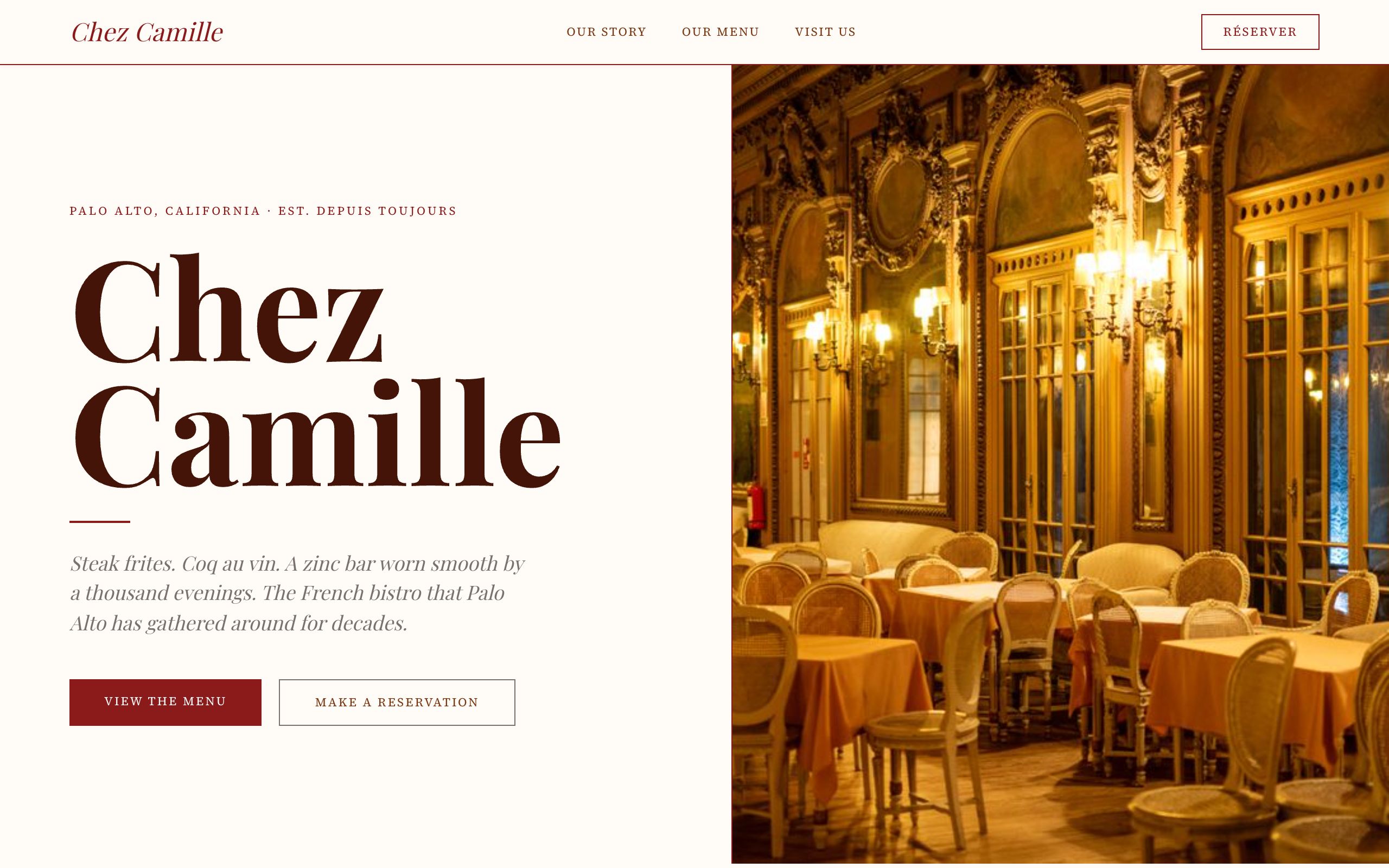 Chez Camille — AI-generated site preview